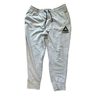 Reebok Performance Grey Mens Terry Knit Jogger Athletic Pants X LARGE Activewear